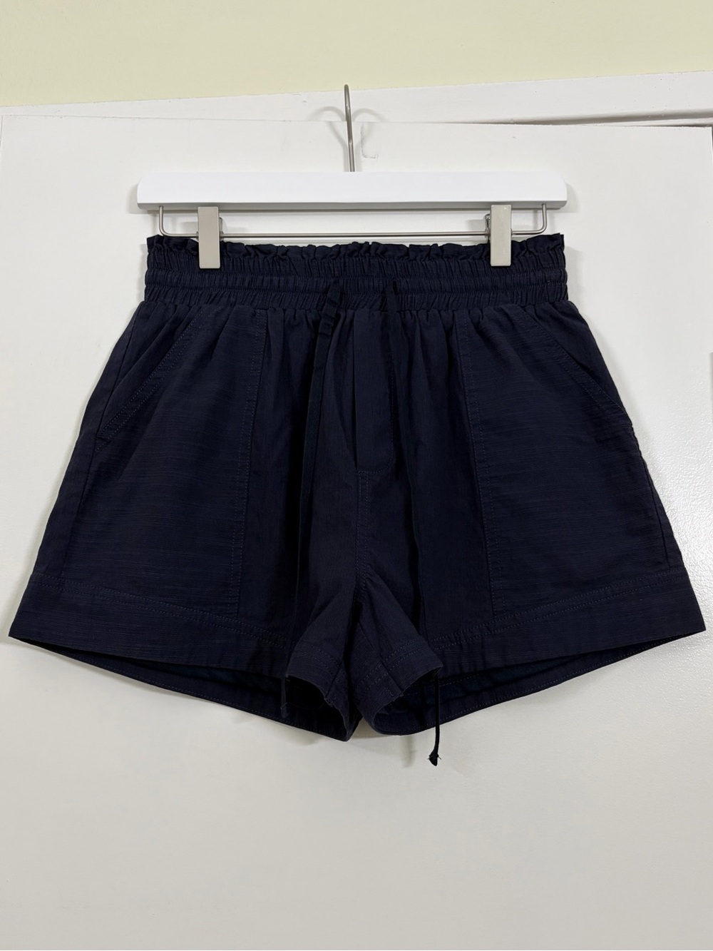 Entro Navy Pull On Elastic Waist Drawstring Lined Shorts Pockets Size Small